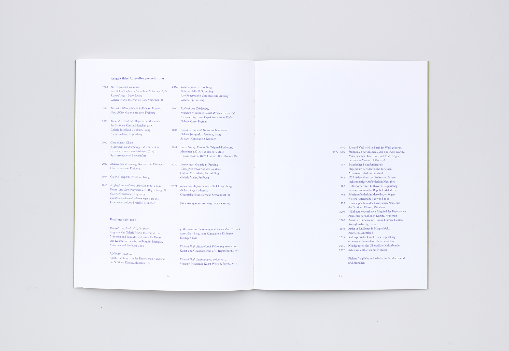 Richard Vogl Malerei und Zeichnungen 2010–2014 Anhang mit Biografie